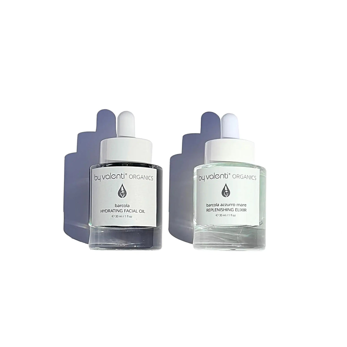 By Valenti Barcola Collection Emerald Green Face Oil and Replenish Elixir with Hyaluronic Acid Italian Skincare