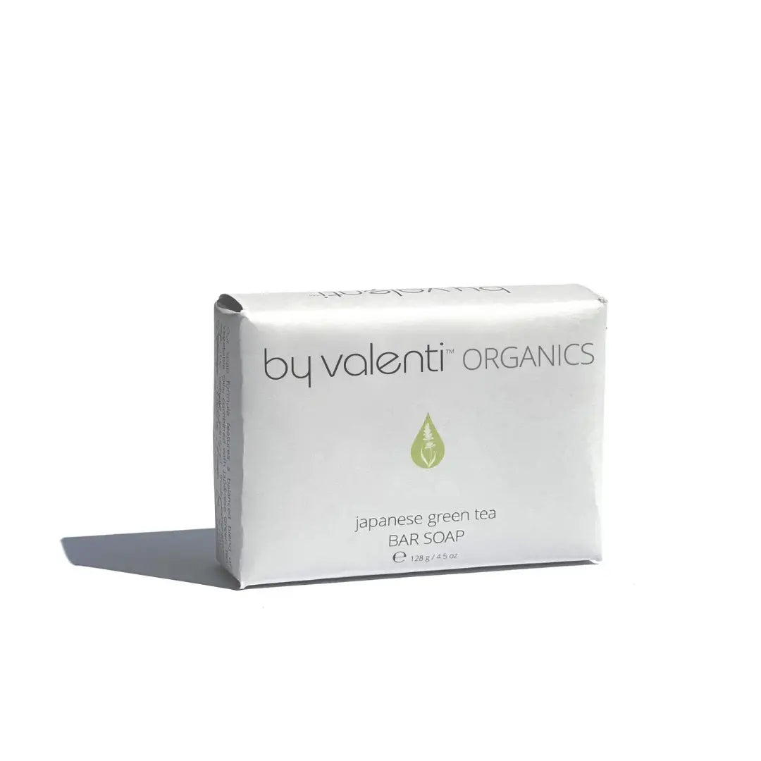 By Valenti Matcha Green Tea bar soap on a white background