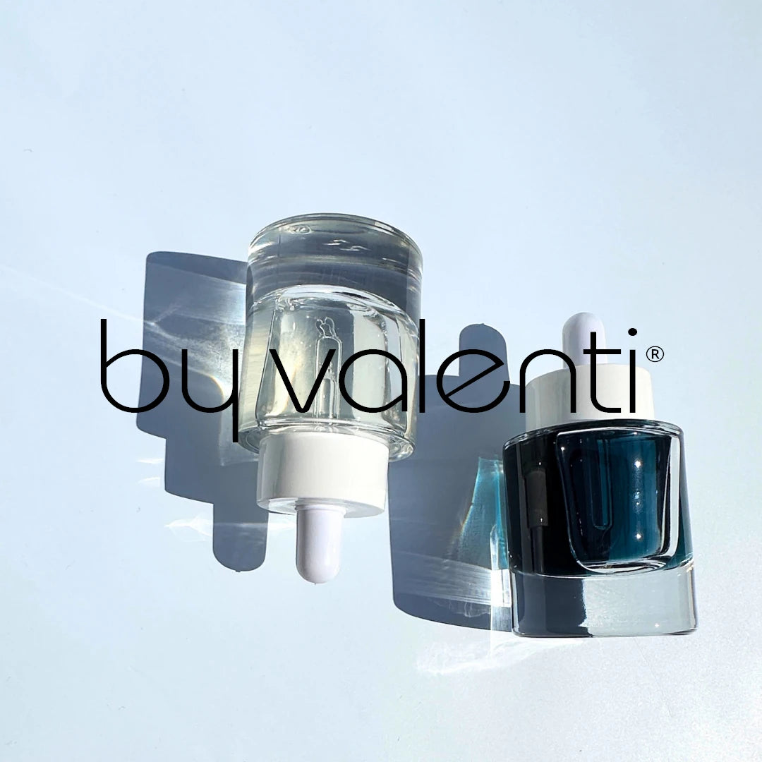By Valenti Italian skincare Aqua B3 10% niacinamide brightening serum and Olio di C 10% vitamin C serum